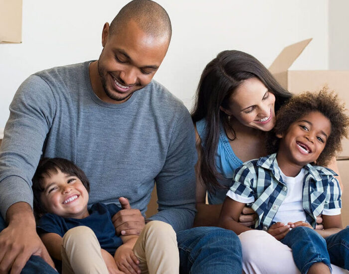 Family that just moved into their new home