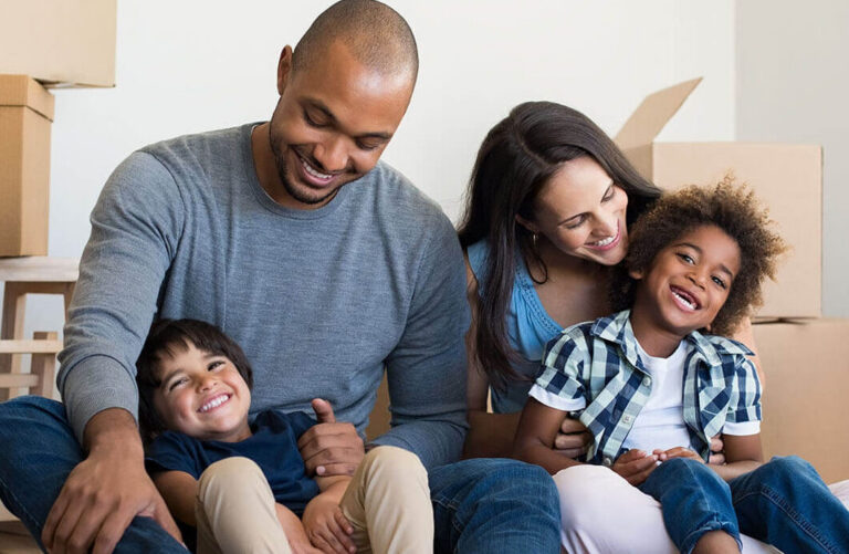 Family that just moved into their new home