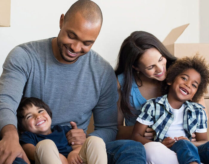 Family that just moved into their new home